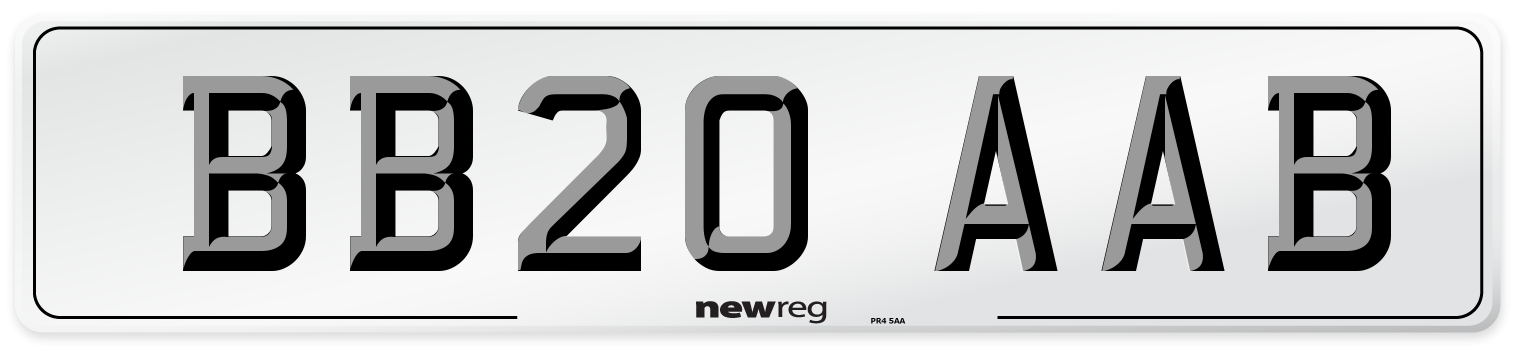 BB20 AAB Number Plate from New Reg